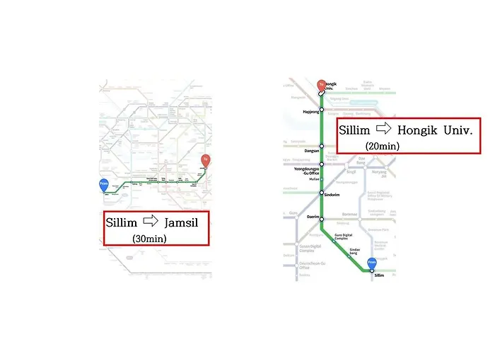 10 Min To Sillim & Seowon Station, Cozy Studio, Luggage Storage アパート *