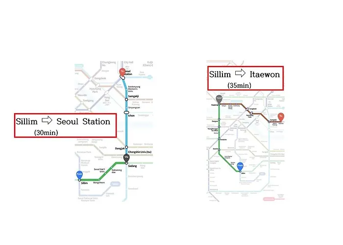 10 Min To Sillim & Seowon Station, Cozy Studio, Luggage Storage アパート *